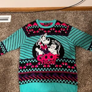 Disney Goof Troop Mens Sweater - Teal and Pink 2XL